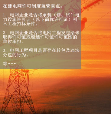 八、在建電網(wǎng)工程項(xiàng)目許可制度執(zhí)行情況