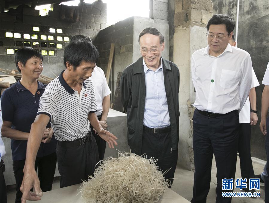 9月3日至5日，中共中央政治局常委、中央紀(jì)委書(shū)記、中央巡視工作領(lǐng)導(dǎo)小組組長(zhǎng)王岐山在湖南省調(diào)研并主持召開(kāi)巡察工作座談會(huì)。這是9月4日，王岐山在瀏陽(yáng)市官橋鎮(zhèn)石灰嘴村貧困戶(hù)家中了解脫貧情況。新華社記者 王曄 攝

