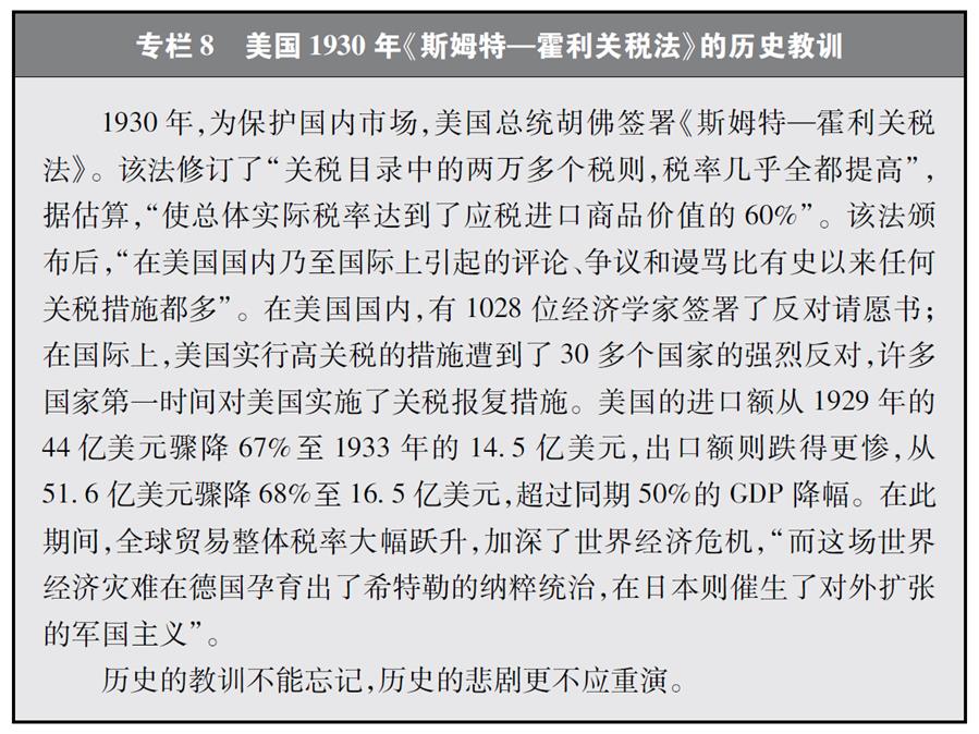 （圖表）[“中美經(jīng)貿(mào)摩擦”白皮書(shū)]專欄8 美國(guó)1930年《斯姆特—霍利關(guān)稅法》的歷史教訓(xùn)