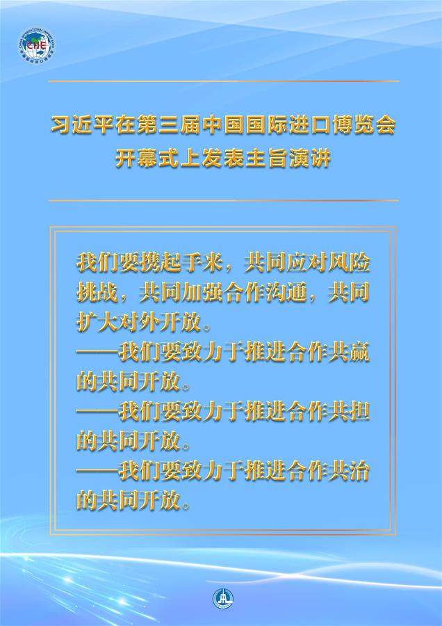 （圖表·海報(bào)）［第三屆進(jìn)博會(huì)］習(xí)近平在第三屆中國(guó)國(guó)際進(jìn)口博覽會(huì)開(kāi)幕式上發(fā)表主旨演講 （6）