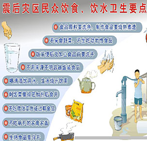 震后災(zāi)區(qū)民眾飲食、飲水衛(wèi)生要點(diǎn)