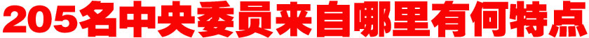 205名中央委員來(lái)自哪里？有何特點(diǎn)？
