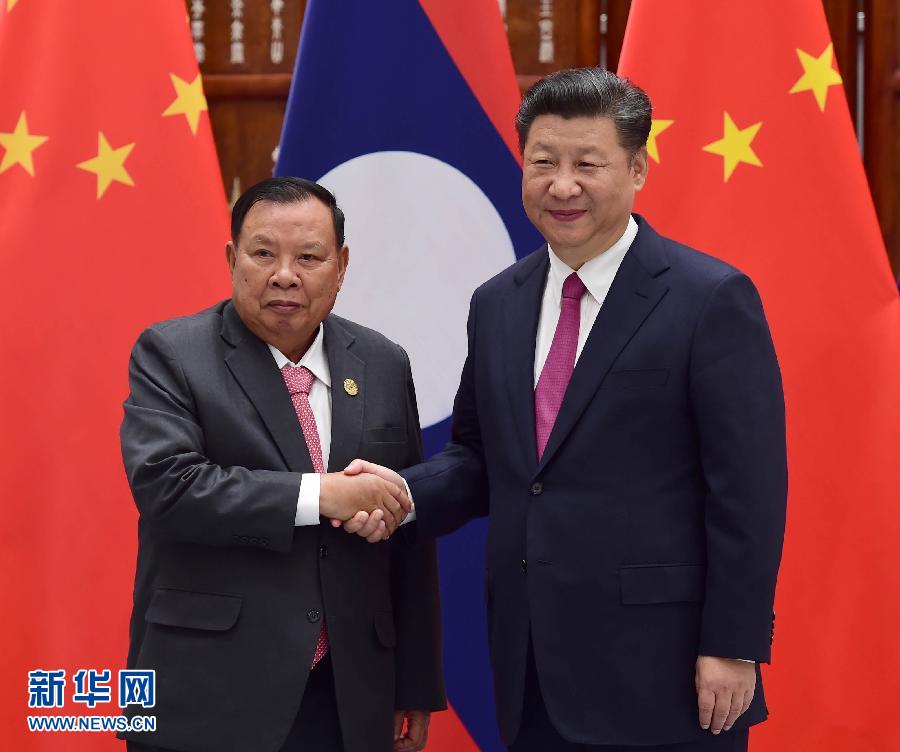 9月2日，國家主席習(xí)近平在杭州會(huì)見老撾國家主席本揚(yáng)。新華社記者張鐸攝