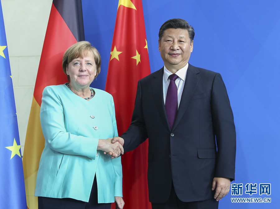 7月5日，國家主席習(xí)近平在柏林同德國總理默克爾舉行會談。新華社記者謝環(huán)馳攝