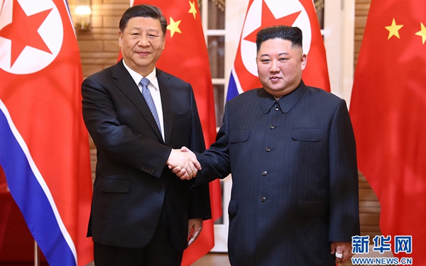 習近平同朝鮮勞動黨委員長、國務(wù)委員會委員長金正恩舉行會談